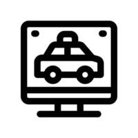online taxi icon. line icon for your website, mobile, presentation, and logo design. vector