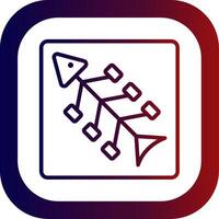 Fishbone Diagram Line Gradient Round Corner Icon vector