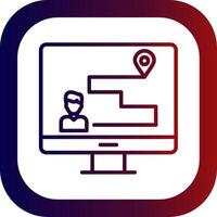 Customer Journey Map Line Gradient Round Corner Icon vector