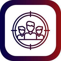Focus Group Line Gradient Round Corner Icon vector
