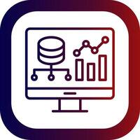 Data Driven Line Gradient Round Corner Icon vector