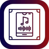 Vertical Rhythm Line Gradient Round Corner Icon vector