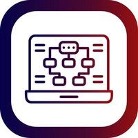 Information Architecture Line Gradient Round Corner Icon vector