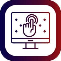 Call To Action Line Gradient Round Corner Icon vector
