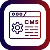 Content Management System Line Gradient Round Corner Icon vector