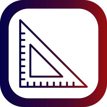 Triangular Ruler Line Gradient Round Corner Icon vector