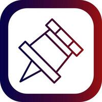 Push Pin Line Gradient Round Corner Icon vector