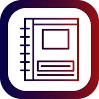 Notebook Line Gradient Round Corner Icon vector