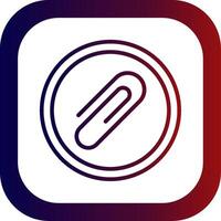 Paper Clip Line Gradient Round Corner Icon vector