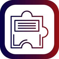 Puzzle Line Gradient Round Corner Icon vector