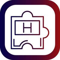 Periodic Table Line Gradient Round Corner Icon vector