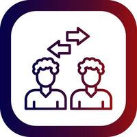 Conference Line Gradient Round Corner Icon vector