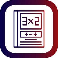 Maths Line Gradient Round Corner Icon vector