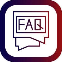 FAQ Line Gradient Round Corner Icon vector