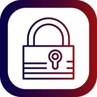 Padlock Line Gradient Round Corner Icon vector