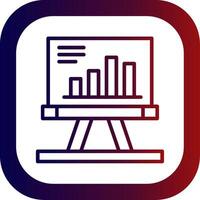 Presentation Line Gradient Round Corner Icon vector
