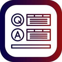 Question and Answer Line Gradient Round Corner Icon vector