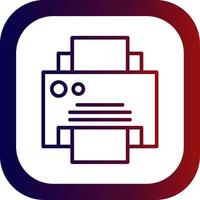 Printer Line Gradient Round Corner Icon vector
