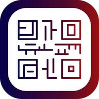 QR Code Line Gradient Round Corner Icon vector