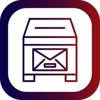 Mailbox Line Gradient Round Corner Icon vector