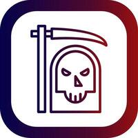 Grim Reaper Line Gradient Round Corner Icon vector