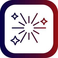 Fireworks Line Gradient Round Corner Icon vector
