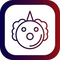 Clown Line Gradient Round Corner Icon vector