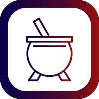 Cauldron Line Gradient Round Corner Icon vector