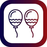 Balloons Line Gradient Round Corner Icon vector