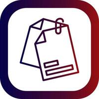 Attached File Line Gradient Round Corner Icon vector