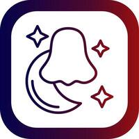 Halloween Moon Line Gradient Round Corner Icon vector