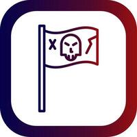 Pirate Flag Line Gradient Round Corner Icon vector