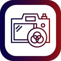 Camera Filter Line Gradient Round Corner Icon vector