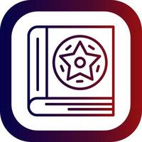 Spellbook Line Gradient Round Corner Icon vector