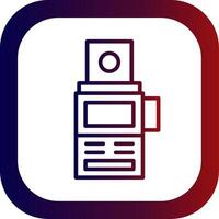 Camera Meter Line Gradient Round Corner Icon vector