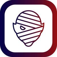 Mummy Line Gradient Round Corner Icon vector
