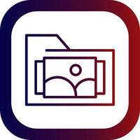 Images Folder Line Gradient Round Corner Icon vector