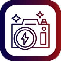 Flash Camera Line Gradient Round Corner Icon vector