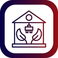Eco Solar Home Line Gradient Round Corner Icon vector