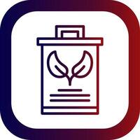 Eco Trash Bin Line Gradient Round Corner Icon vector