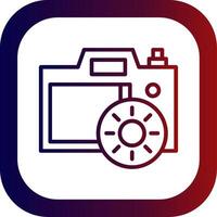 Camera Brightness Line Gradient Round Corner Icon vector