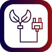 Eco Power Socket Line Gradient Round Corner Icon vector