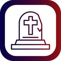 Tombstone Line Gradient Round Corner Icon vector