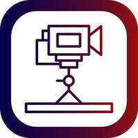 Tripod Camera Line Gradient Round Corner Icon vector