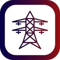 Electric Tower Line Gradient Round Corner Icon vector
