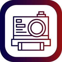 Instant Camera Line Gradient Round Corner Icon vector