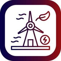Windmill Line Gradient Round Corner Icon vector