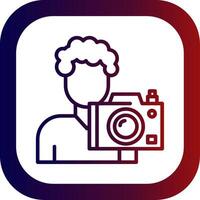 Cameraman Line Gradient Round Corner Icon vector