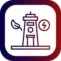 Tidal Power Line Gradient Round Corner Icon vector