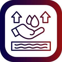 Save Water Line Gradient Round Corner Icon vector